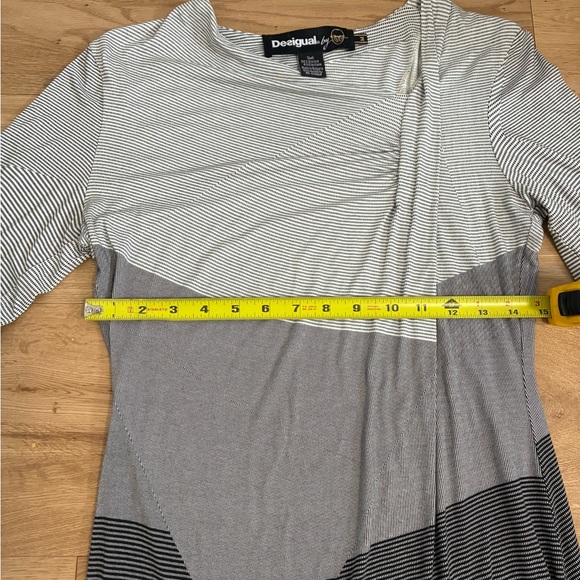 Desigual x Christian Lacroix Amber Dress M Grayscale Asymmetrical Knit Sheath - Picture 5 of 6